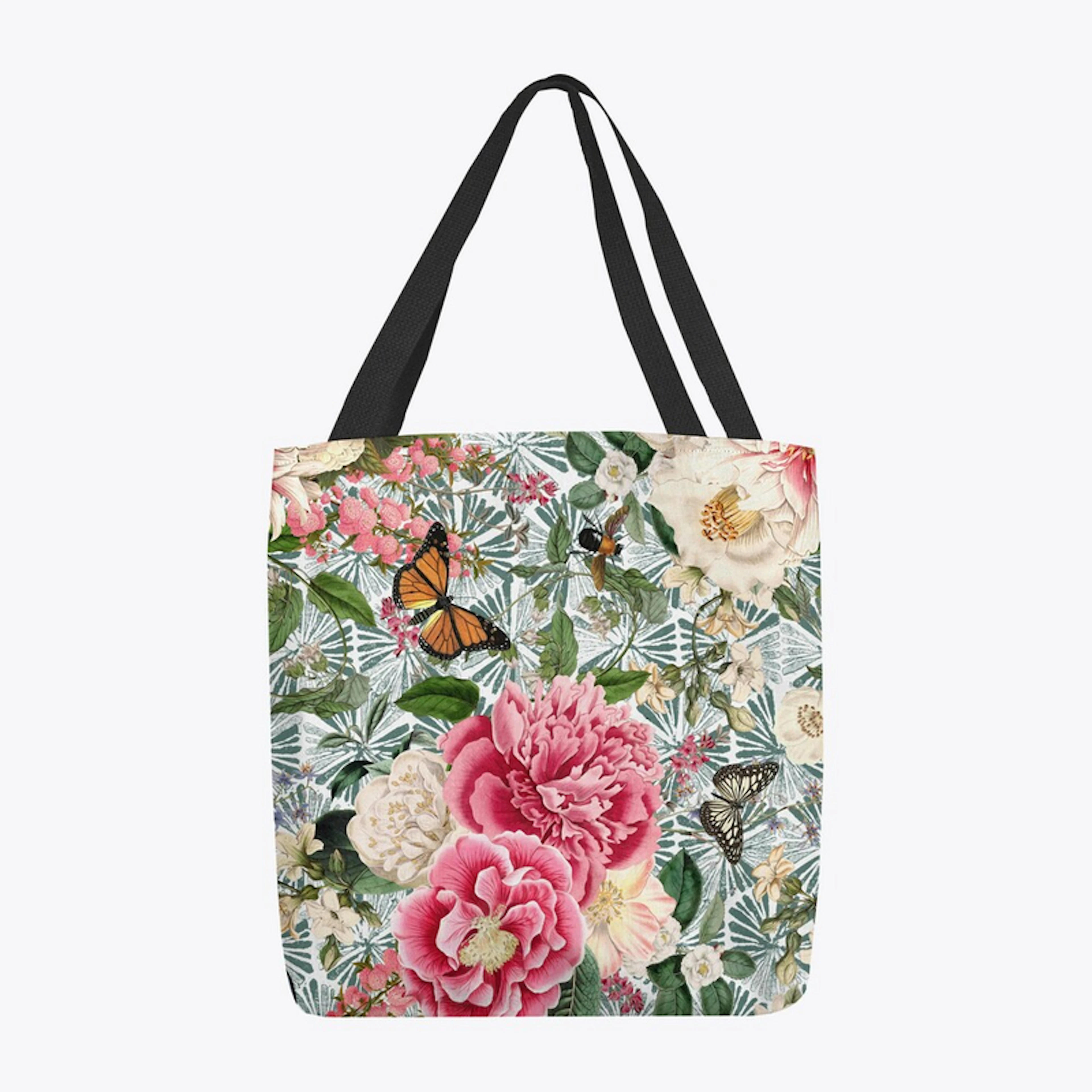 Boho Batik Floral Tote Bag