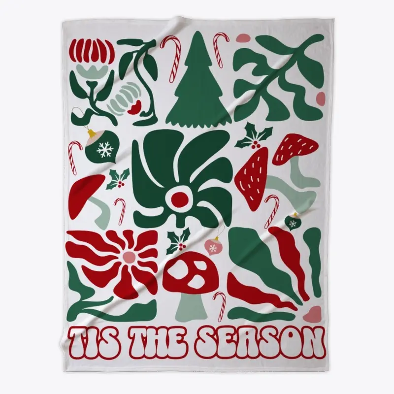 Tis The Season Abstract Floral Blanket